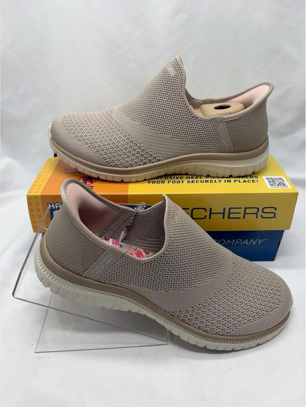 Skechers Women's Slip-Ins Virtue Sleek Walking Shoes Taupe Size:7.5 NIB